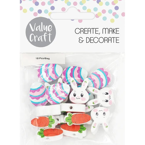Assorted Wooden Easter Beads